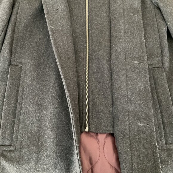 Cole Haan Men's Gray Wool Blend Melton Topcoat Coat Jacket Size Small $325 RV - Picture 8 of 14